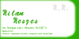 milan meszes business card